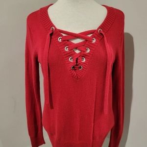 New york & Co | Red lace up top